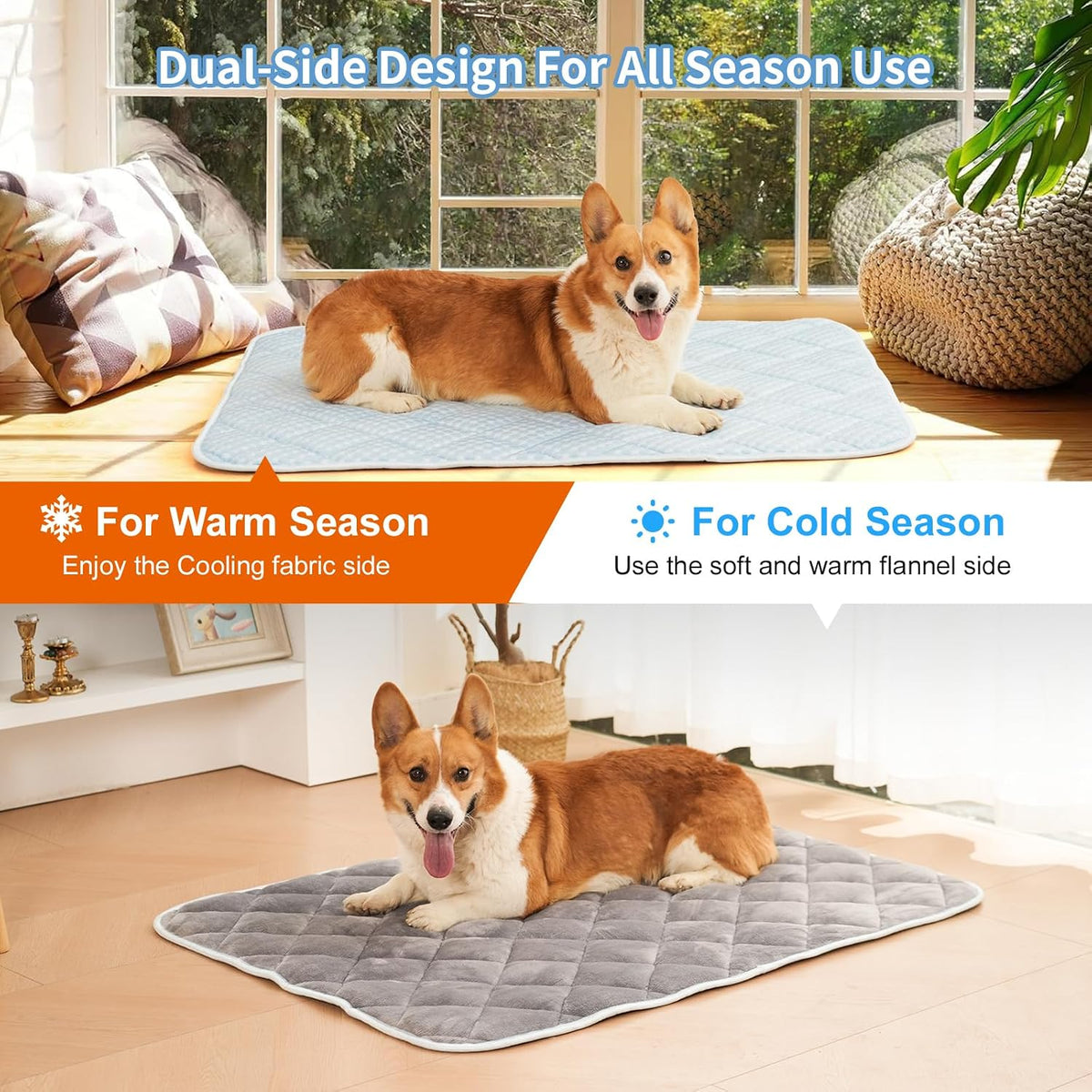 Cooling Mat for Dogs, 35"x23" Thick & Double-Sided Dog Cooling Mat, Self-Cooling Dog Bed - Large - 35*23 Inch - image 3