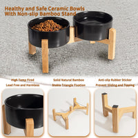 Elevated Ceramic Dog Bowl - Black / Medium - image 3