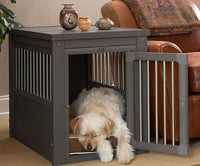New Age Pet ECOFLEX Dog Crate End Table - Furniture-Style Pet Crate for Crate Trained Dogs - Stainless Steel Tubing & a Latched Closure - 10 Year Manufacturer's Warranty, Medium