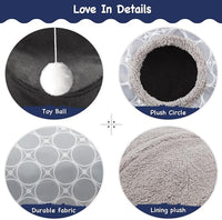 Tempcore Pet Cat Tunnel Tube Cat Toys 3 Way Collapsible, Cat Tunnels for Indoor Cats Fleece-Lined in for Warmth，Kitty Tunnel Bored Pet Toys Peek Hole Toy Ball Cat, Puppy, Kitten, Geometry Grey