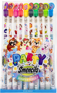 Smencils - Gourmet Scented Graphite HB #2 Pencils Made from Recycled Newspapers, 10 Count - Party (1 Pack)