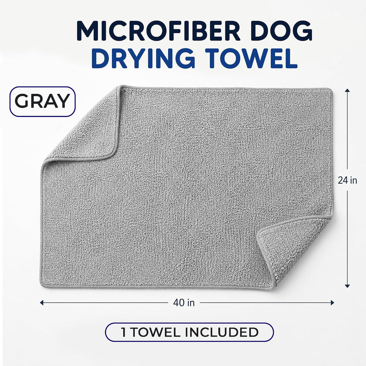 NVNAN Microfiber Dog Towel for Drying Dogs - Grey - image 2