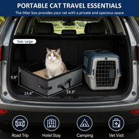 HiCaptain Portable Travel Litter Box for Cats - Grey-Grey / Large - image 2