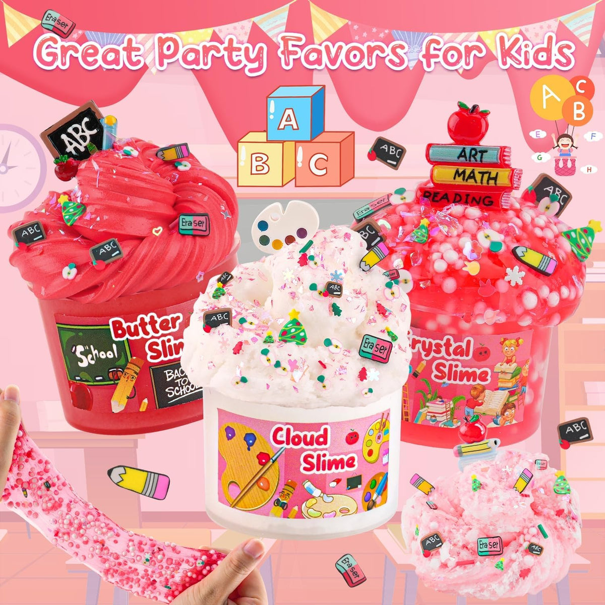 6 Pack Halloween Slime Kit, Cloud Butter Slime for Girls Boys – Fun for Kids & Family - Red - image 3