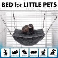 Ferret Hammock for Cage, Plush Double Bunk Bed Hanging Clips - Khaki - image 2