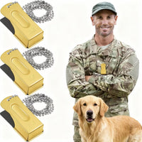 Jenaai 3 Pieces Brass Dog Training Clicker with Chain for Dogs Cats - Gold