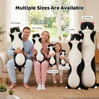 Cute Long Cat Plush Body Pillow, Soft Stuffed Animals 19.7 Inch – Fun for Kids & Family - Black / 35.4 inches - image 2