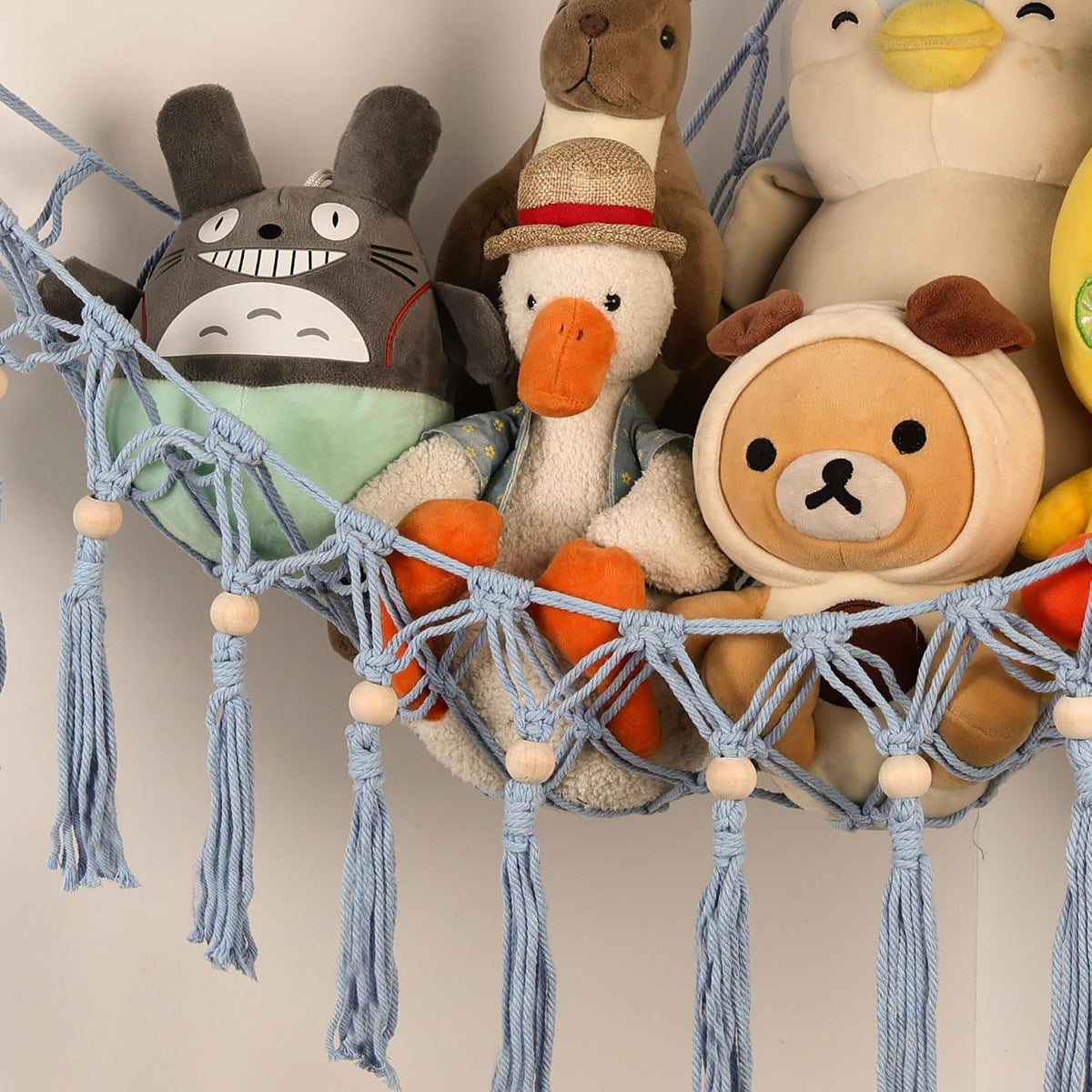 Stuffed Animal Toy Storage Hammock with LED Light - Blue / L (39.5"*39.5"*48") - image 4