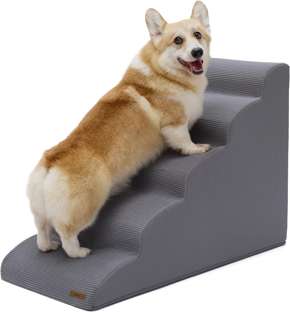 Lesure Dog Stairs for Small Dogs - Grey / 5-Step (H: 22.8IN)