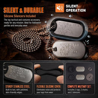 Stainless Steel Military Dog Tag Set with Chains and Silencers – Essentials for Dogs - image 4