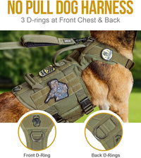 OneTigris Tactical Dog Harness with 5X Metal Buckle - L / Green - image 4