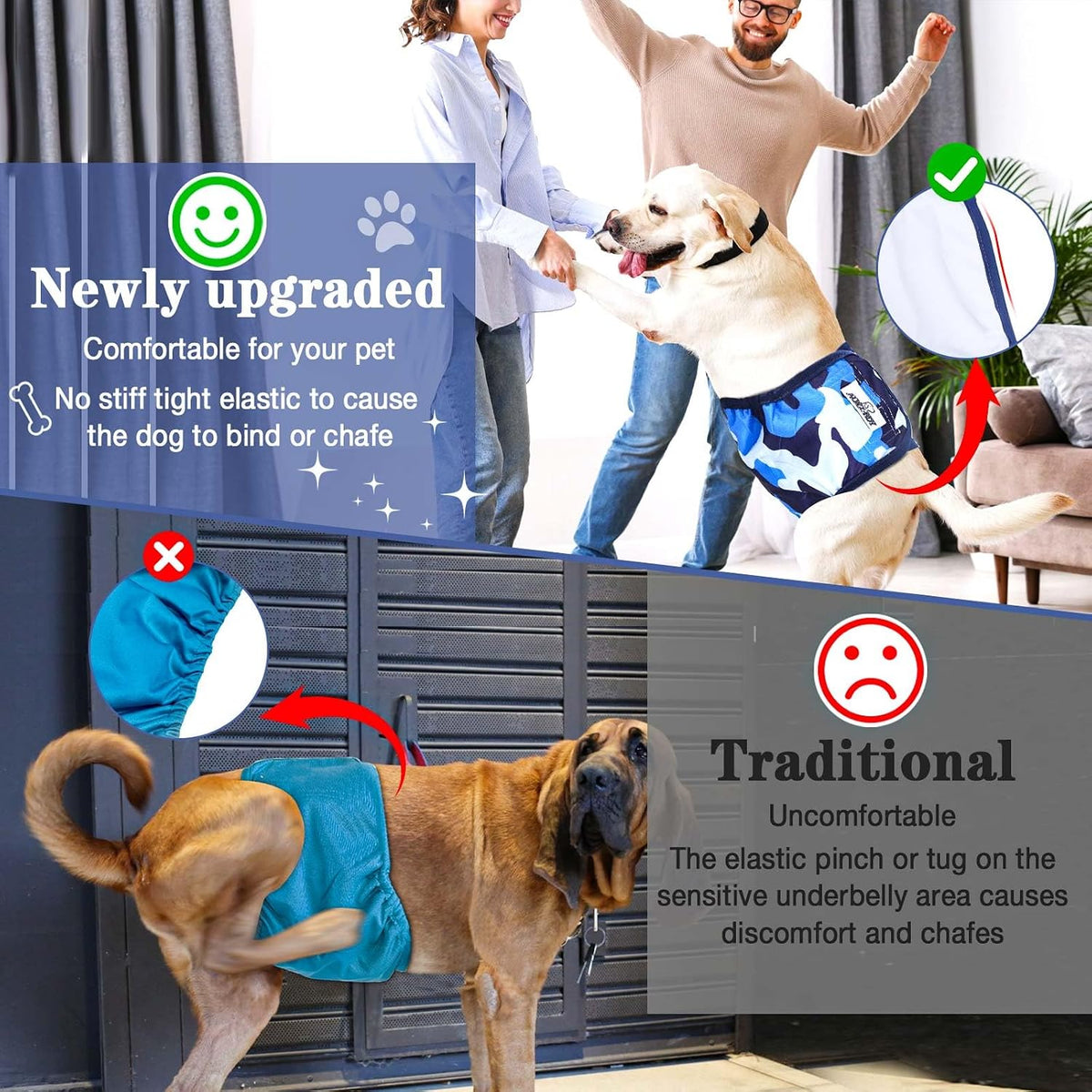 Belly Bands for Male Dogs 5 Pack Washable Dog Diapers Reusable Male - Small - image 2