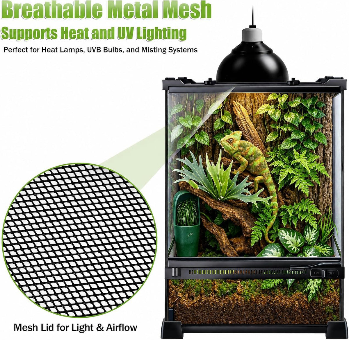 Folding Reptile Travel Terrarium Tank 17" × 12" × 10" – Essentials for Reptiles And Amphibians - 10" x 10" x 14" - image 4