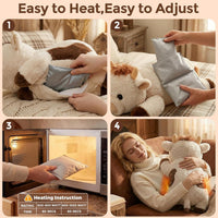 Mewaii Weighted Stuffed Animals Cow Plush, Heatable Coolable - White - image 4