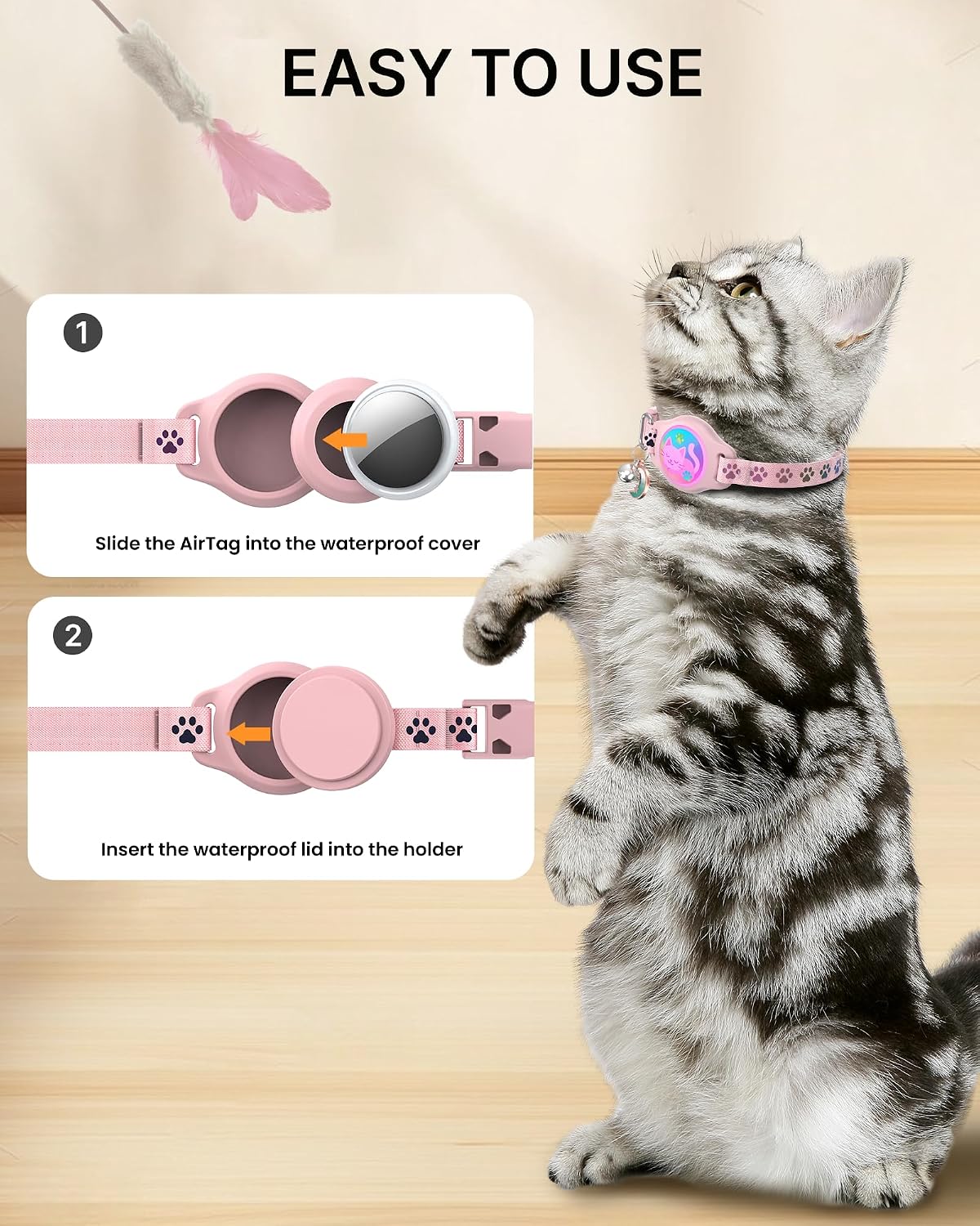 AirTag Cat Collar Breakaway - Pink - image 4