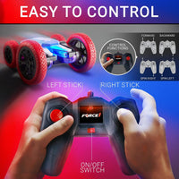 Force1 Tornado Blue LED Remote Control Car for Kids - Red Blue Tornado+ - image 3