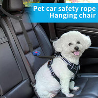 YAOHDAO Dog Seat Belt Harness for Car - Black with Flowers - image 3