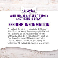 Wellness Healthly Indulgence Gravy Adult Wet Cat Food, Natural, Protein-Rich, Grain Free, 3 Ounce Pouch, 24 Pack, (Chicken & Turkey)