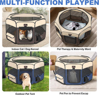 Aivituvin Dog Playpen, Foldable Pet Play Pens with Carrying Bag for Cat, Puppies, Rabbits, Portable - XL / BLUE - image 4