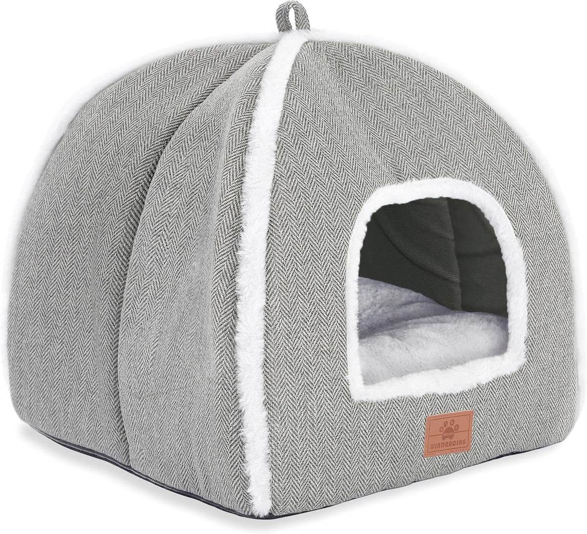 Cat Bed for Indoor Cats - Cat Cave Beds Cat House Cat Tent with Removable Washable Cushioned - Grey-2 / M(15 x 15 x 15 Inch)