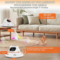 Cat Laser Toy,3-in-1Interactive Cat Toys Automatic Cat Toy with 360° Random Laser & Interactive Feather - 5 Laser PatternsUSB Rechargeable Motion Activated Moving - Fun Toys for Indoor Cats & Kittens