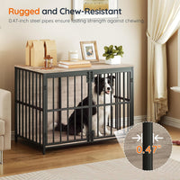 HOOBRO 38.6" Dog Crate Furniture, Wooden Dog Kennel Indoor - 38.6"L x 23.6"W x 29.5"H / Greige - image 2