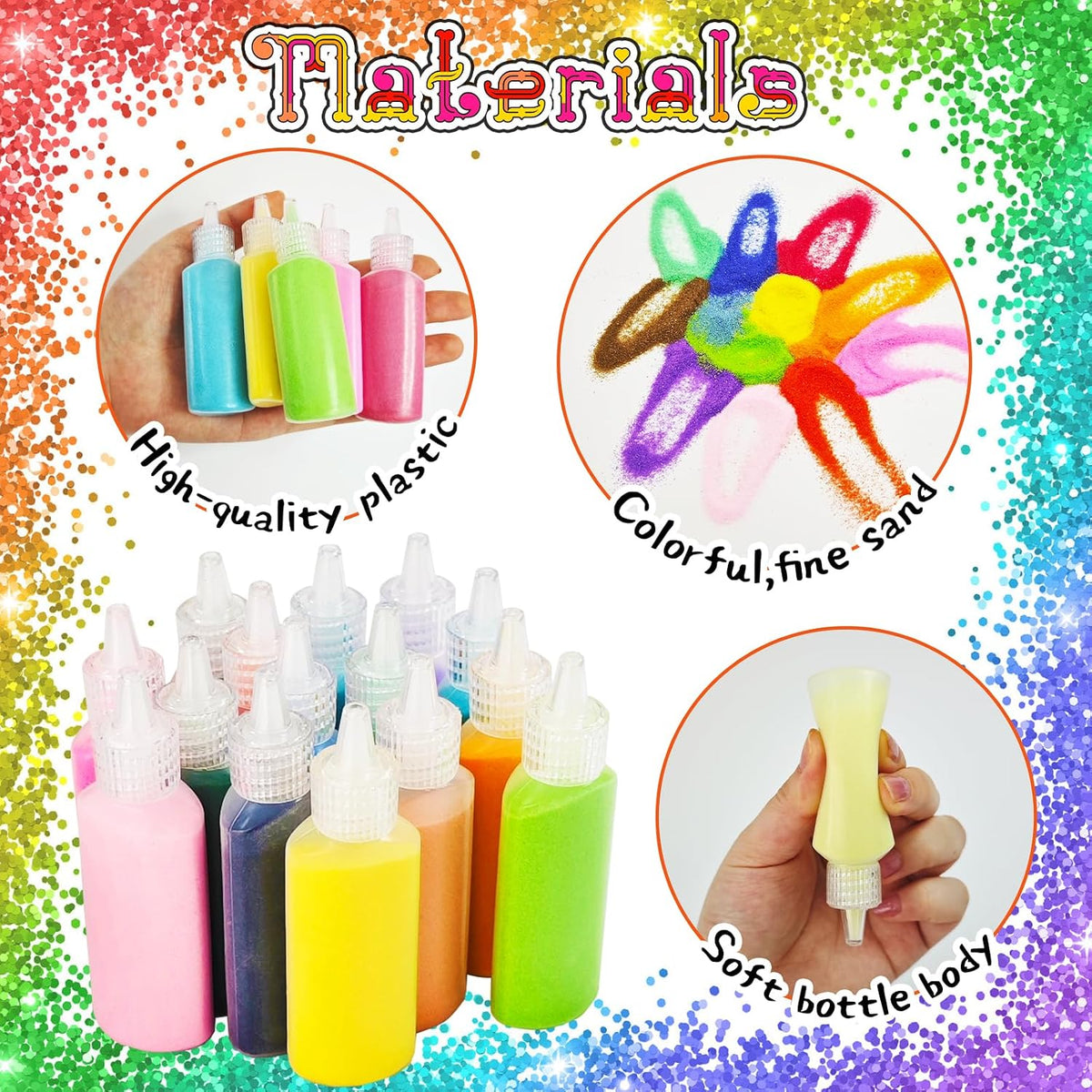 Panxxsen 24PCS Colored Art Sand Kit - 24 PCS - image 3