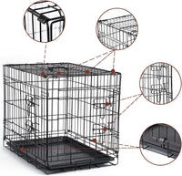 DONORO Dog Crates for Small Size Dogs Indoor Double Door Dog Kennels - Brown / 24.0"L x 18.0"W x 20.0"H - image 3
