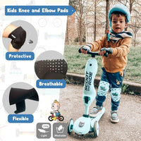 Soft-Style Kids Knee and Elbow Pads with Bike Gloves - Medium / Shark - image 3