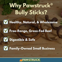 Pawstruck All-Natural 4" Bully Stick Rings for Dogs - Rawhide-Free, 100% Beef, Single Ingredient Dental Chew Bones - Fully Digestible, Low Odor - 10 Count - Packaging May Vary