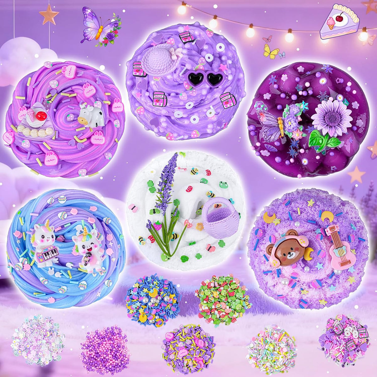 6-Pack Pink Slime Kit for Girls - Lavender - image 2