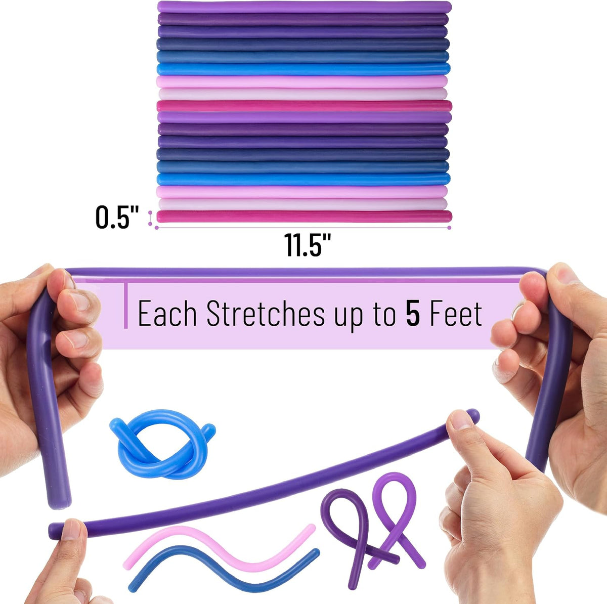 Mr. Pen, Monkey Noodle Fidget Toy, Colorful - Magic Castel / 18 Pack - image 4