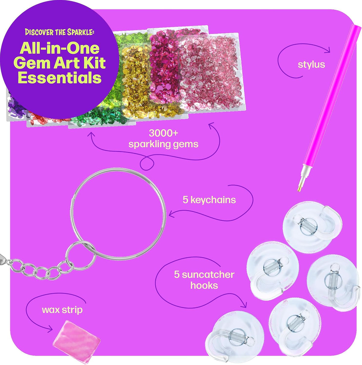 Dan&Darci Diamond Art Kit for Kids, Gem Painting - image 2