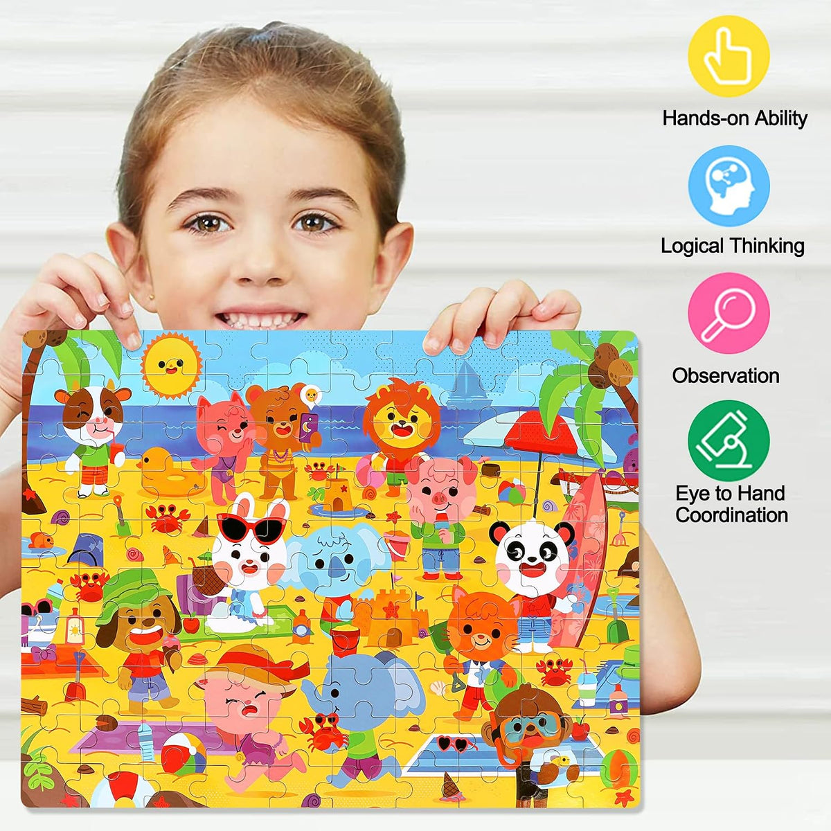 LELEMON Halloween jigsaw puzzle for kids with pumpkins and bats in tin box - view 20