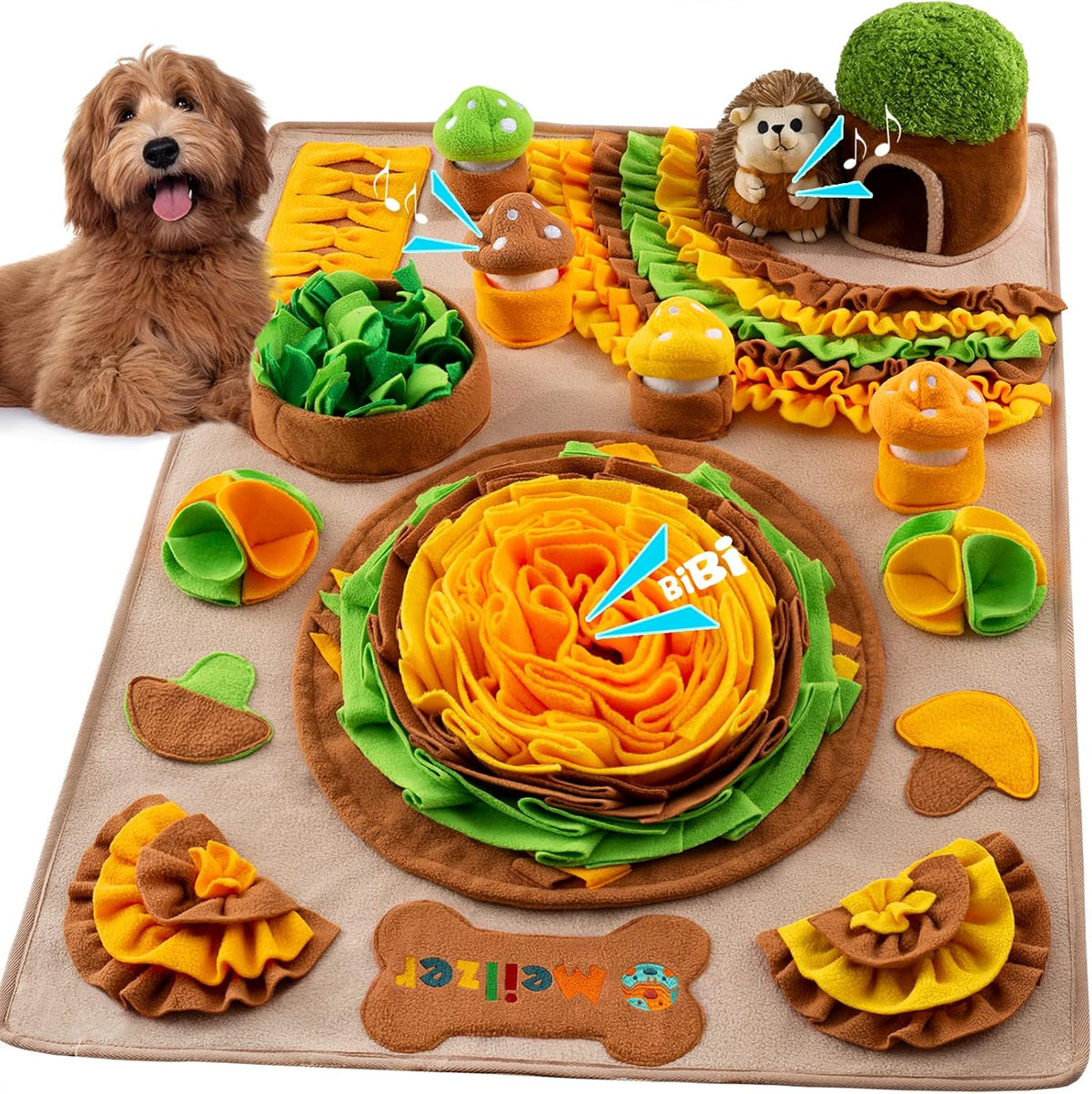 Pet Snuffle Mat for Dogs Hedgehog Puzzle Toy Large Sniffing Mat - Hedgehog-plus
