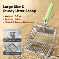 Large Metal Cat Litter Scoop w/ Deep Shovel - Mint - image 2