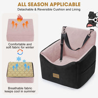 JOEJOY Dog Car Seats for Small Medium Dogs Under 35lbs - Black Pink / Small/Medium - image 3