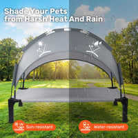 Elevated Dog Bed with Removable Canopy - Grey / 42"L x 30"W x 8.4"H - image 2