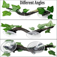 PINVNBY Reptile Corner Branch Resin Climb Tree Branch Decor - S 1PCS green Maple leaf - image 2