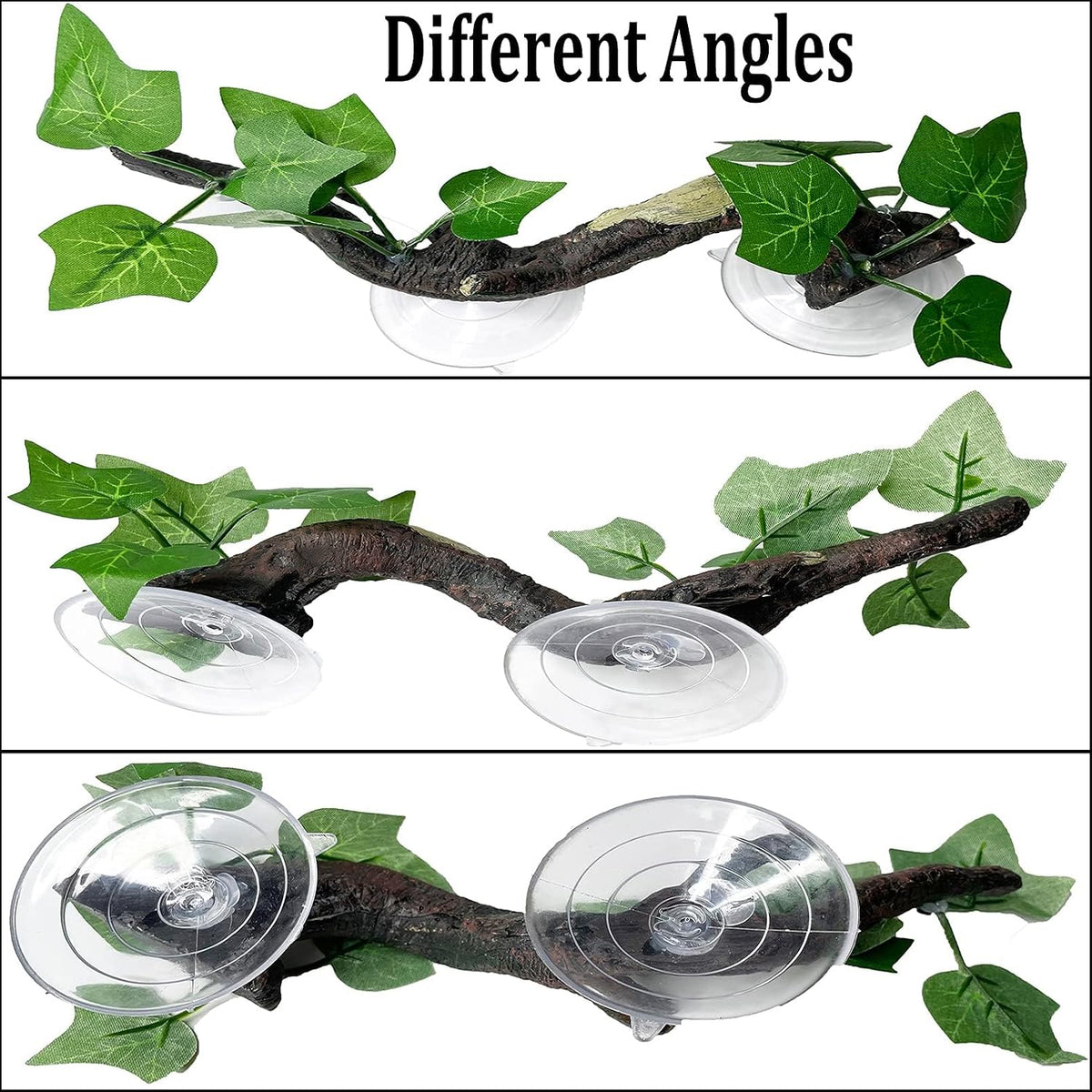 PINVNBY Reptile Corner Branch Resin Climb Tree Branch Decor - S 1PCS green Maple leaf - image 2