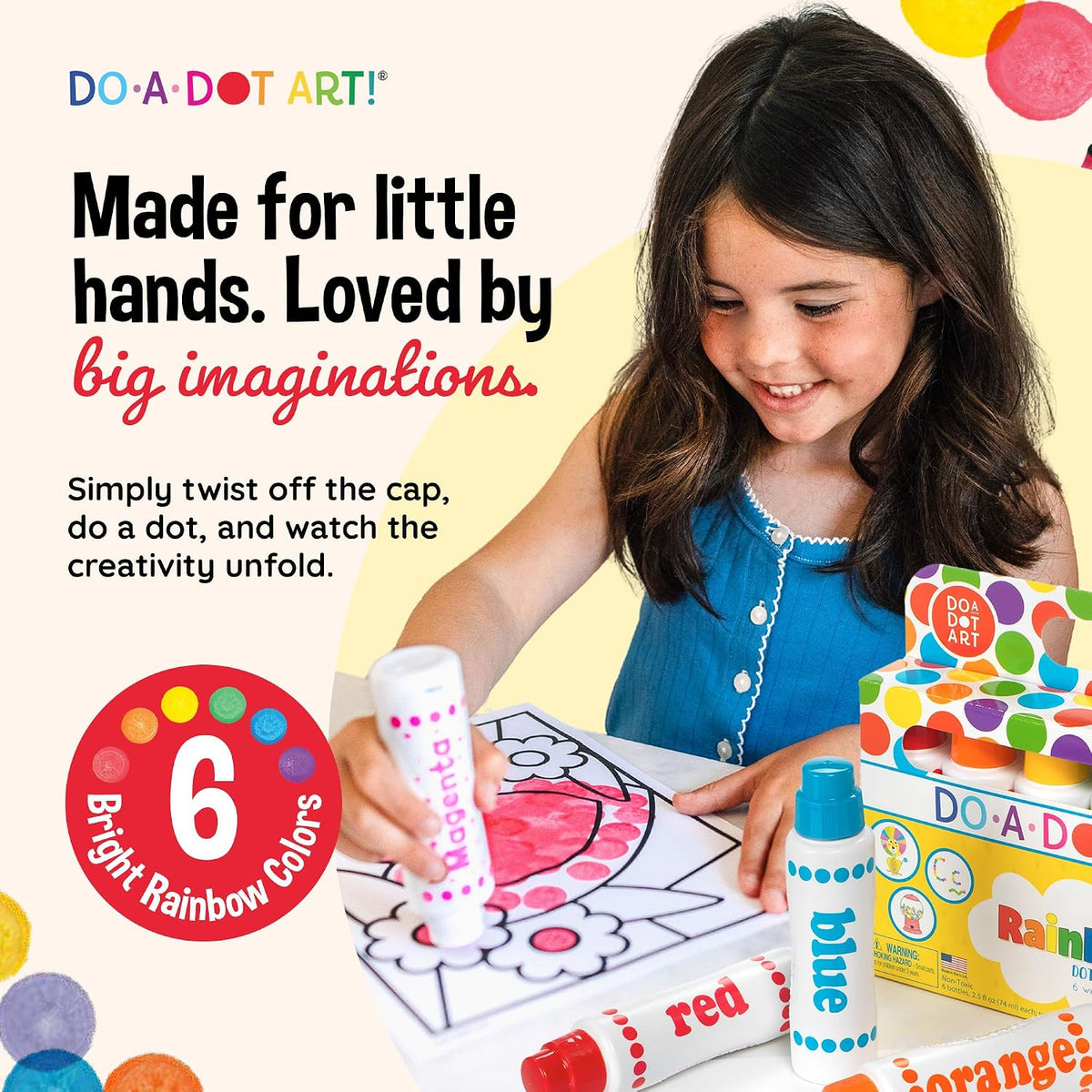 Do A Dot Art! Markers 6-Pack Rainbow Washable Paint Markers – Fun for Kids & Family - Rainbow / 6 - image 2
