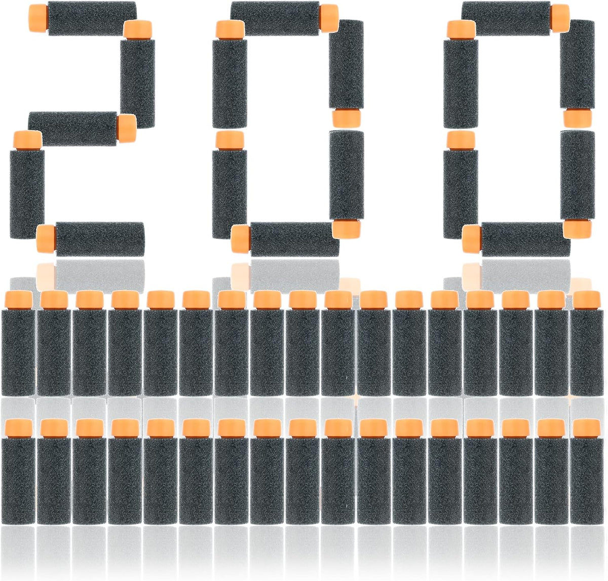 JGCWorker 200pcs 2nd Generation High-End of Half-Lenth Soft Dart - Black Orange