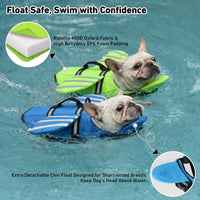 Dog Life Jacket, Cute Wings Adjustable Dog Life Vest with Chin Float and Handle for Swimming - Blue / M (Chest Girth 16.1"-24.8") - image 2