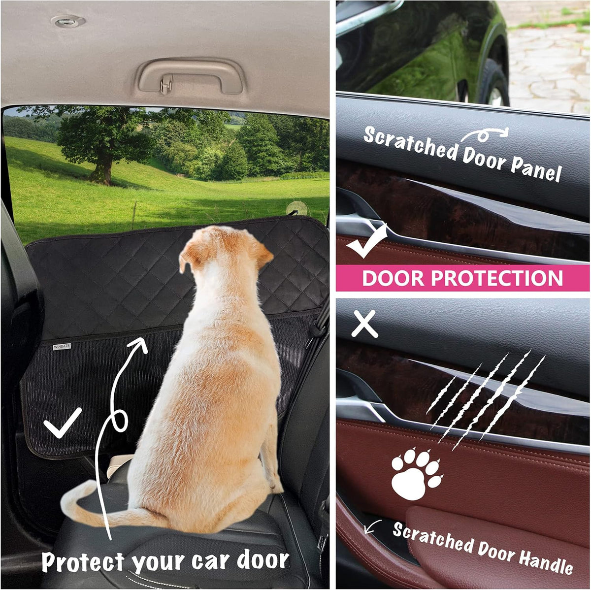 2PCS Car Door Protector for Dogs Pet Car Door Cover-Waterproof - image 2