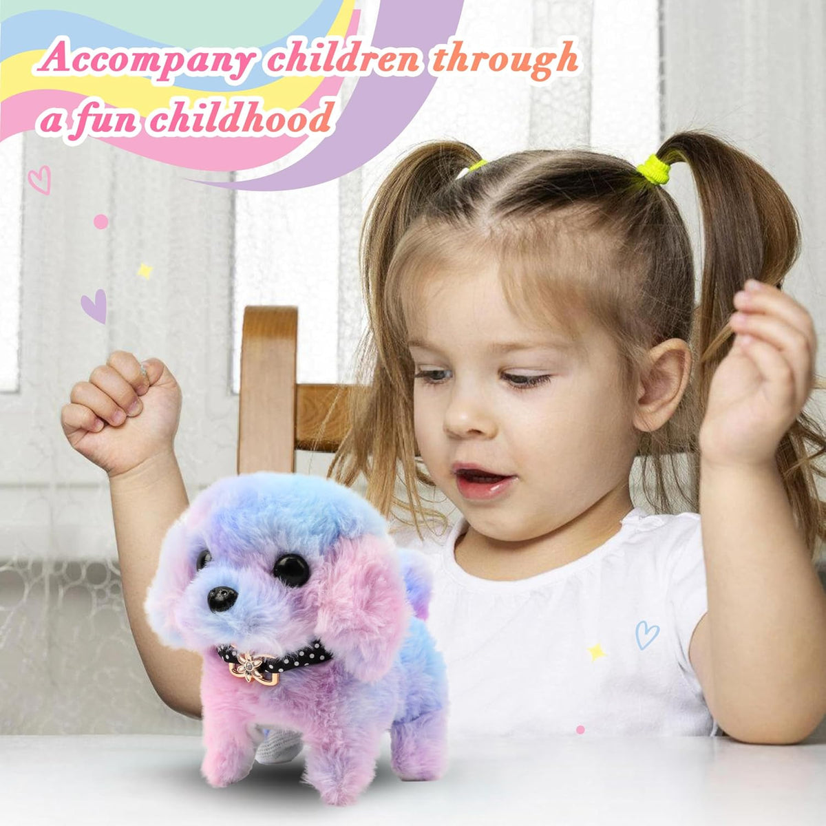 Easfan Walking Dog Toy for Kids Barking Interactive Puppy Stuffed - Dog - image 2