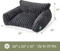 Cute Couch Bed for Pets, Supportive Cat Sofa for Indoor Cats - 30.0"L x 20.0"W x 10.0"Th / Grey - image 3