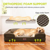 Waterproof Orthopedic Dog Bed for Extra Large Sized Dogs – Essentials for Dogs - 36 x 27 x 7.5 in / Dark Brown - image 2