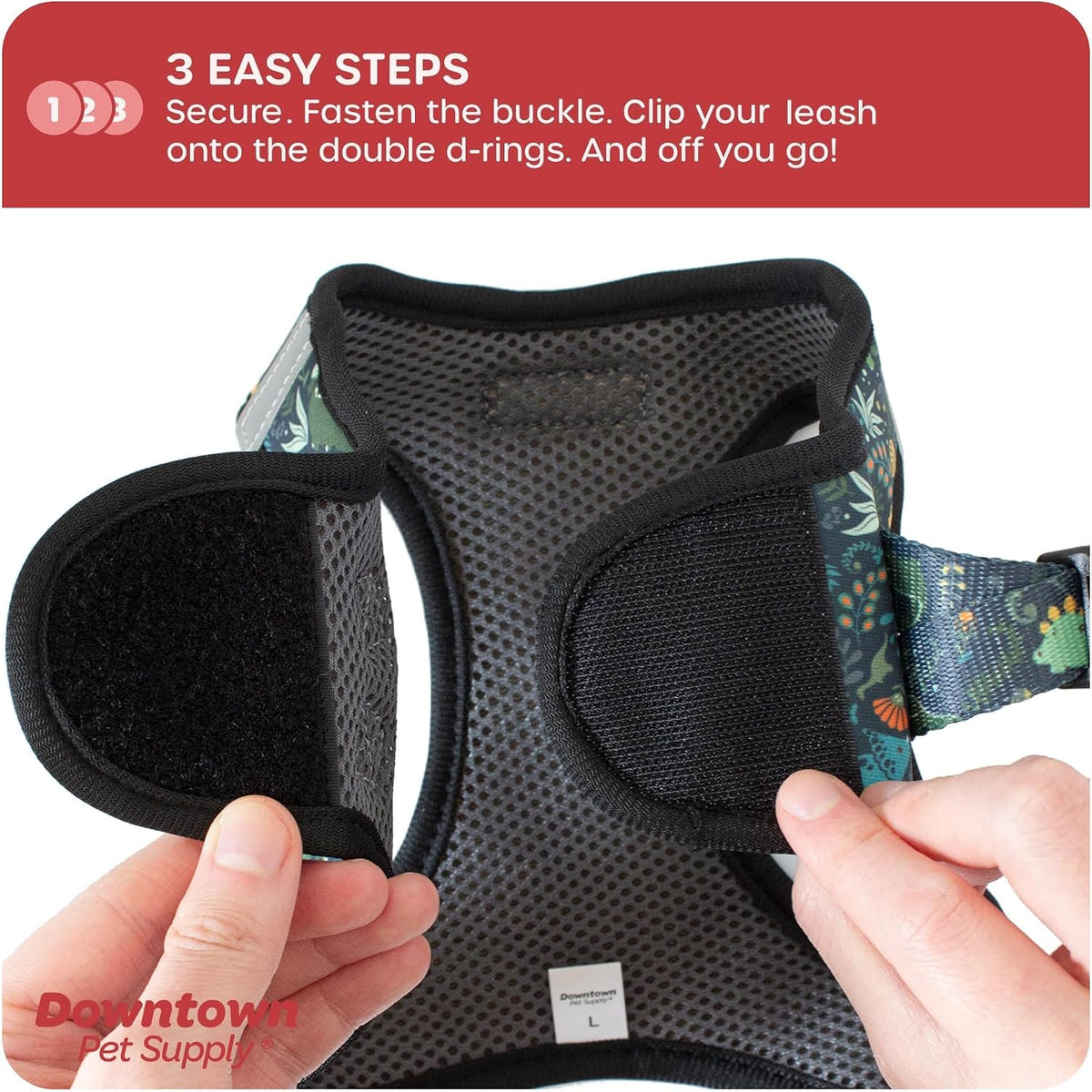 Downtown Pet Supply Step in Dog Harness for Teacup Dogs & Cats No Pull - X-Small / Dinosaur - image 4