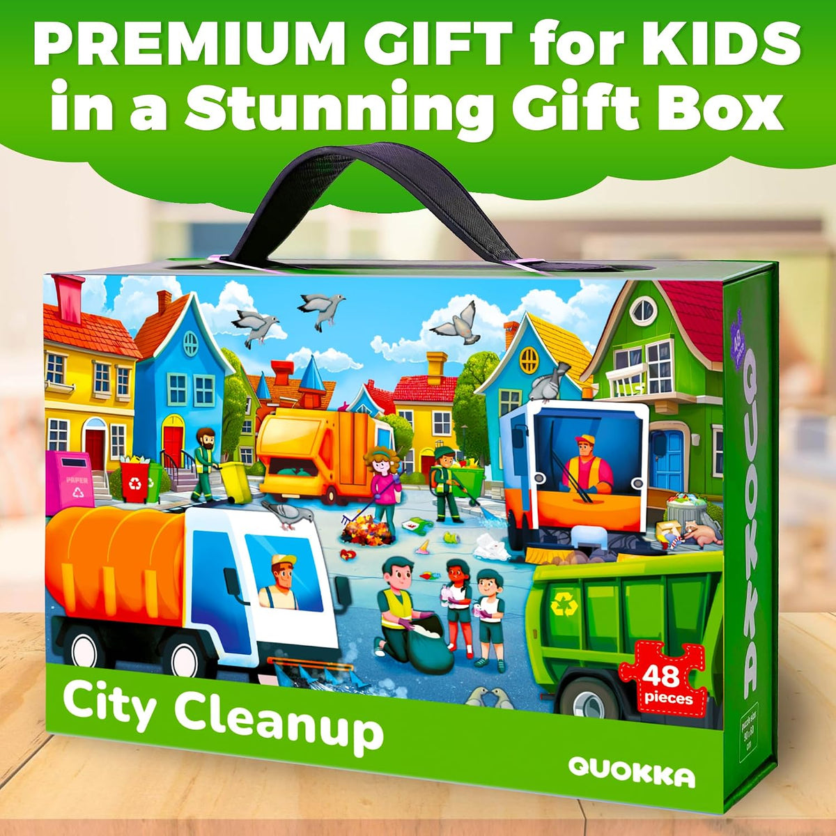 Giant Floor Puzzles for Kids Ages 4-6 - Garbage Trucks - image 2