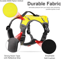 Fida Dog Harness, No-Pull Pet Vest with Saddle Bags Backpack - Large (Neck:18"-26";Chest:27"-34") / Yellow - image 2